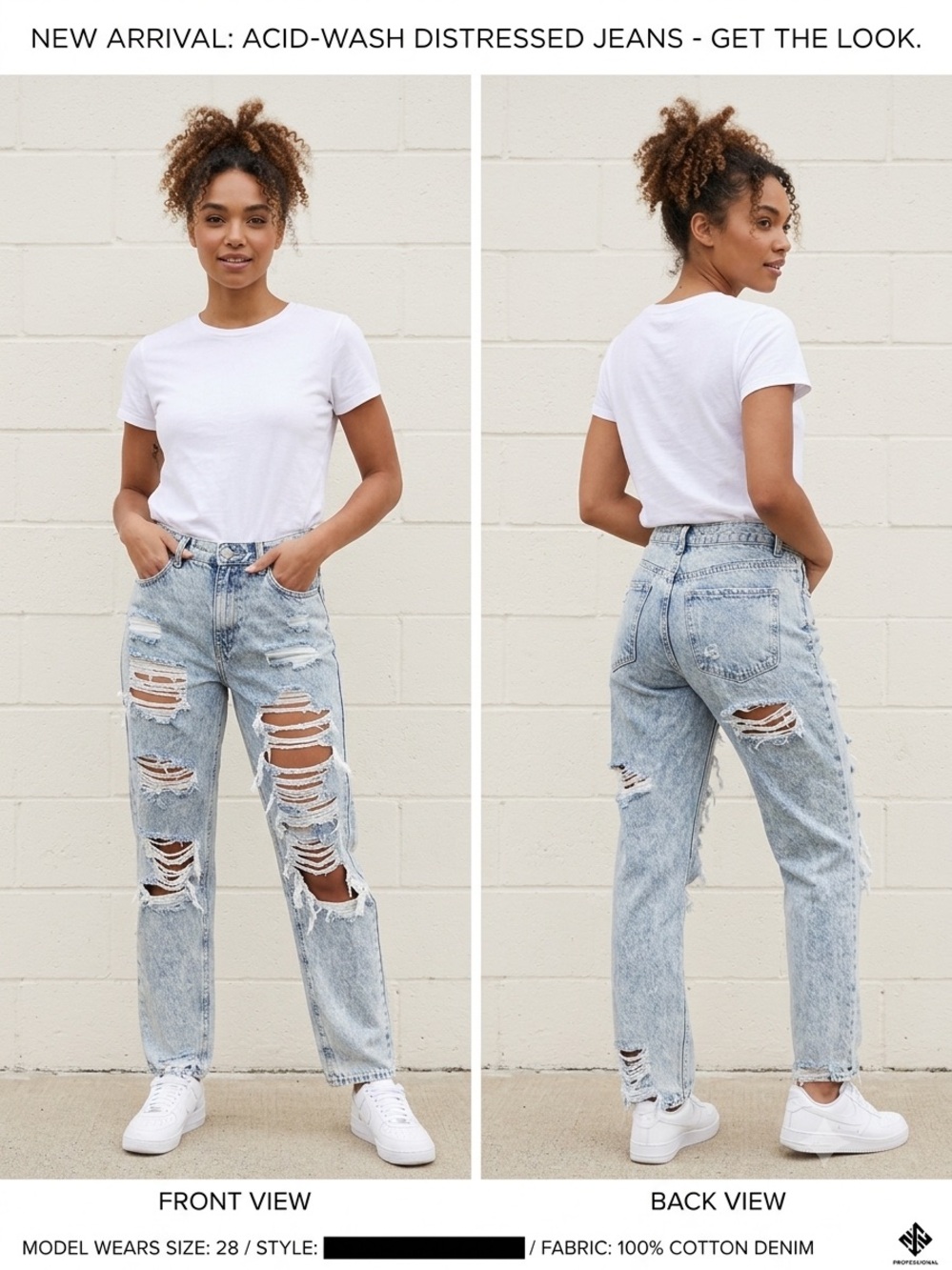 refuge Light Blue Acid-Wash Distressed Boyfriend Jeans